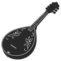Mandolin silhouette vector illustration