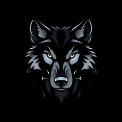 Fototapeta premium Wolf's head with a yellow eye