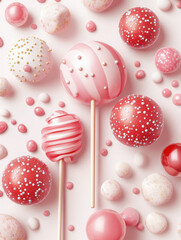 Fototapeta premium red and white chocolate candies