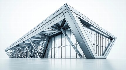 Modern Architectural Marvel: A contemporary structure with a geometric design and clean lines showcases innovation in building design, exuding a futuristic vibe.