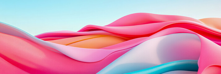 Fototapeta premium Candy Swirl: Dreamy Abstract Flow in Pink, Peach, Blue, and White, Background