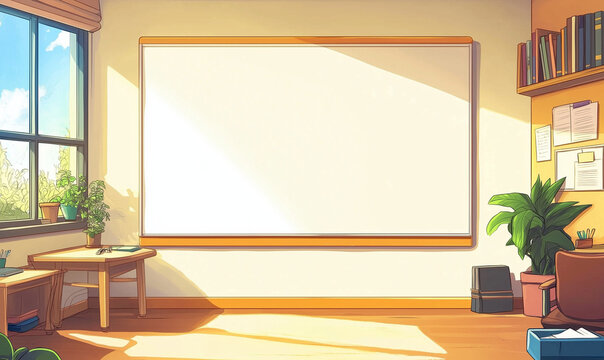 Clean Whiteboard Display in a Counseling Session Room Capturing a Professional Environment for Educational Presentations