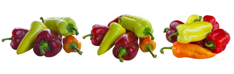 Large green red pepper on a white background