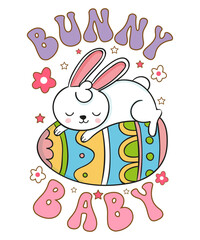 Easter Bunny Baby SVG T-Shirt Design Funny Easter SVG Designs