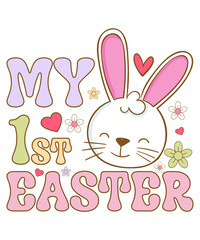 My 1st Easter Bunny SVG T-Shirt Design Funny Easter SVG Designs