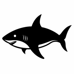 Fototapeta premium shark icon of silhouette vector illustration