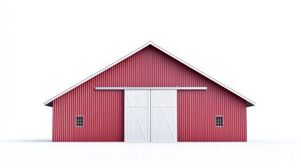 Red Barn's Simple Scene: An image of a traditional red barn stands proud with a simple, clean aesthetic. Featuring a classic design and appealing to a broad range of uses.