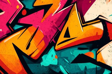 Intricate graffiti explosion in vibrant urban setting. Neural network AI generated
