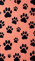 Fototapeta premium Elegant black paw prints in seamless style background for modern design and home decor, minimalist decor, pet friendly, seamless pattern