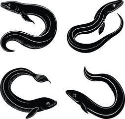 sea fish silhouette black and white 