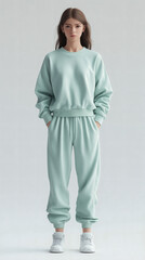 A Mint Outfit With White Background