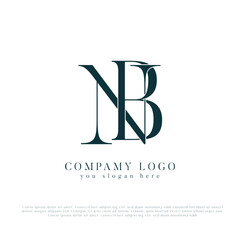Initial letter NB, BN logo monogram vector design