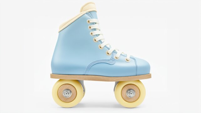 high-top sneakers with roller skate wheels instead of laces - Powered by Adobe