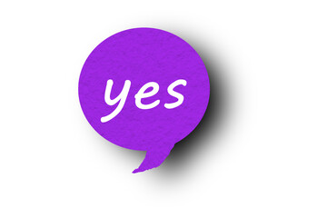 Purple speech bubble with pointed tail on transparent background.