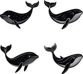 sea fish silhouette black and white 