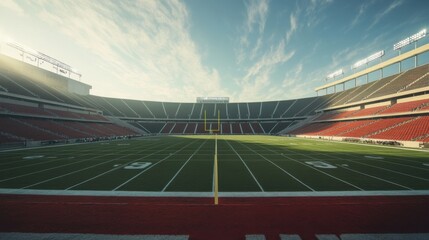 College stadium with athletes cooling down after an intense game. Featuring relaxation and recovery