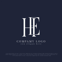 HE, EH Monogram Logo Design Creative Letter Logo
