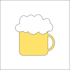 Cute Cartoon Beer Mug with Foam