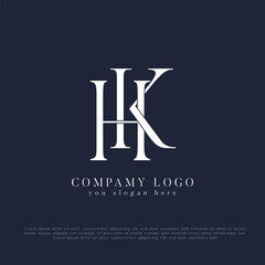 HK, KH Monogram Logo Design Creative Letter Logo