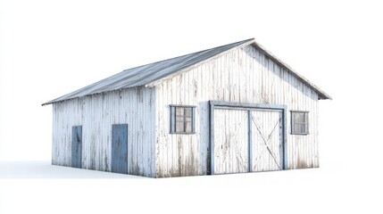Old Rustic Barn: A classic weathered wooden barn stands prominently, its faded paint and rustic design evoking a sense of timelessness and rural charm.
