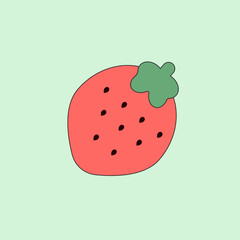 Sweet and Juicy Strawberry Cartoon Design