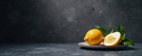 Elegant product display with softbox lights against a dark gray background, sleek, minimalist, shadows