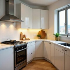 Modern kitchen with stainless steel appliances, cooking, Wallingford Townhouses, kitchen