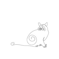 continuous line drawing doodle Minimalist cats line art