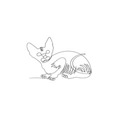 continuous line drawing doodle Minimalist cats line art