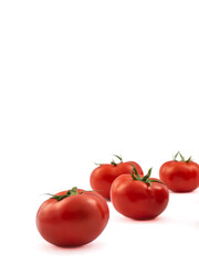 Tomatoes on white background. Isolated tomatoes on white background.