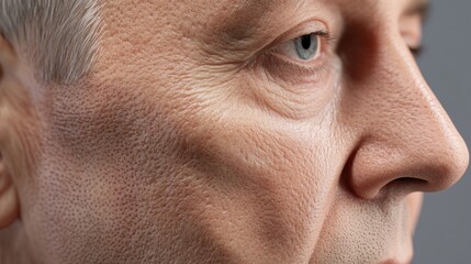 Transformation of an aged face to youthful appearance highlighting differences in skin texture and health. Generative AI