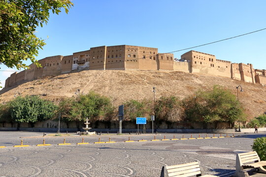 Erbil, Arbil, Kurdistan, Iraq - November 20 2024: around the Erbil Citadel in the center of the city