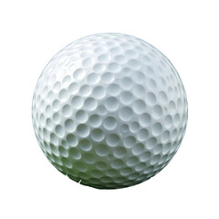 High-Quality Close-Up Image of a White Golf Ball with Dimples Set Against a Solid Black Background.