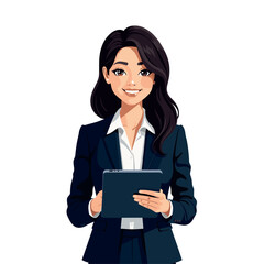Fototapeta premium Businesswoman in Suit Using Tablet Device