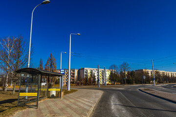 The intersection of Wladysława Orkana Street and 11 Listopada Street in Czestochowa, tram line number 3 Poland © dominikspalek.pl