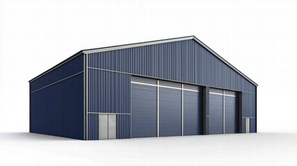 Obraz premium Aviation Hangar: A modern aviation hangar with a large entrance for aircraft, representing a hub for aviation and transport.