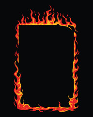 Fire flame frame background