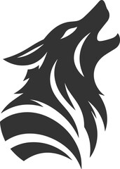 A wolf howling with its eyes closed vector animal silhouette