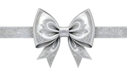 Luxury Silver Velvet Bow, Festive Decoration, Premium Christmas Ornament
