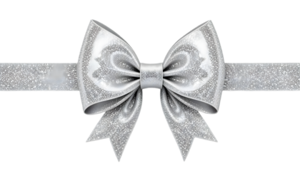 Luxury Silver Velvet Bow, Festive Decoration, Premium Christmas Ornament
