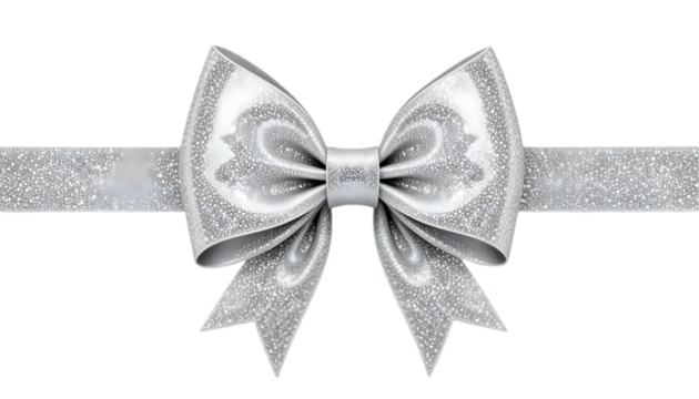 Luxury Silver Velvet Bow, Festive Decoration, Premium Christmas Ornament
