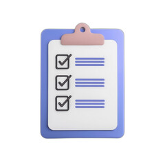 Clipboard Checklist Icon on White Background