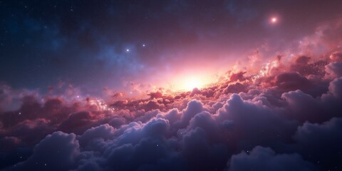 Fototapeta premium Galactic Majesty A Breathtaking Spiral of Light and Stars