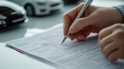 Detailed documentation of car tax form completion for financial accuracy and compliance