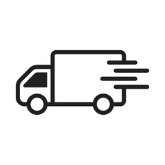 Delivery truck icon with lorry for transportation and shipping