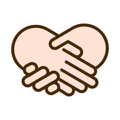 Handshake icon with two hands for agreement and partnership