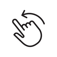 Swipe icon with hand and arrow for sliding action