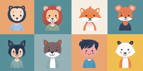 whimsical animal characters illustrated for kids design