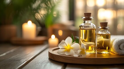 A serene massage studio with a relaxing ambiance and luxurious oils