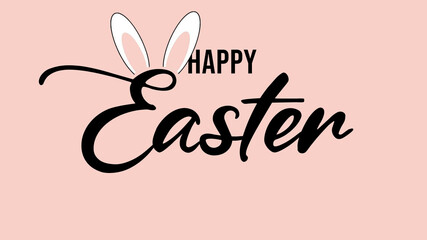 Obraz premium Happy Easter calligraphy lettering . Happy Easter text banner. 
